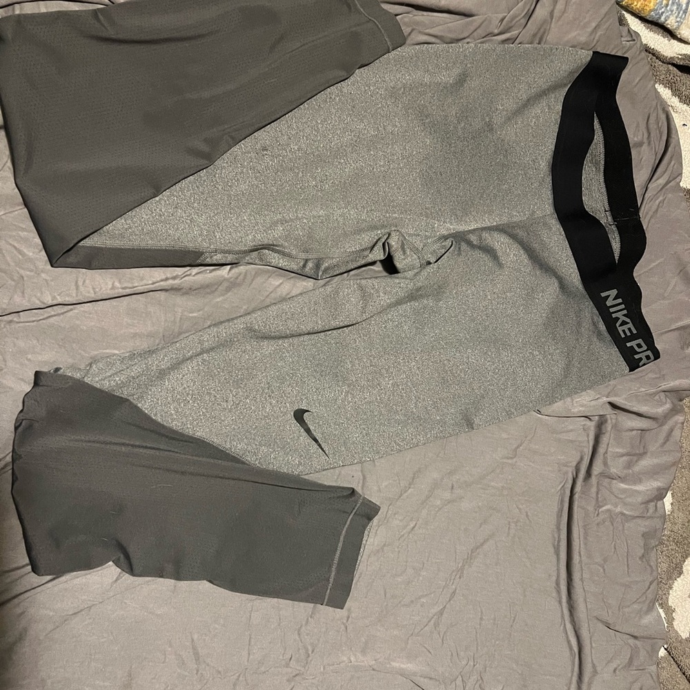 Nike Pro Gray and Black Leggings